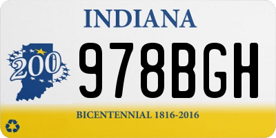 IN license plate 978BGH