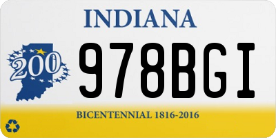 IN license plate 978BGI