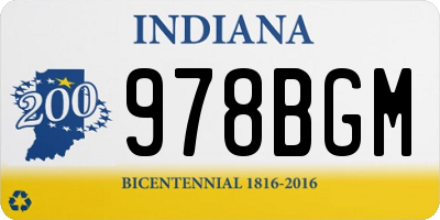 IN license plate 978BGM