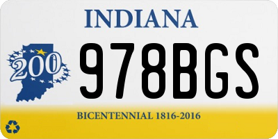 IN license plate 978BGS