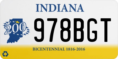 IN license plate 978BGT