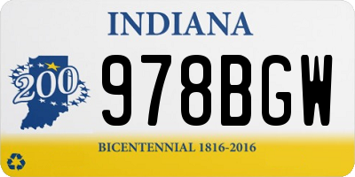 IN license plate 978BGW
