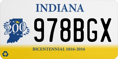 IN license plate 978BGX