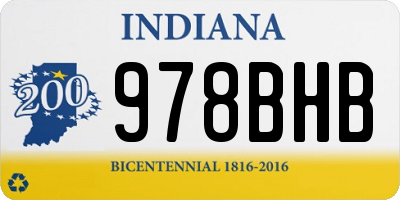 IN license plate 978BHB