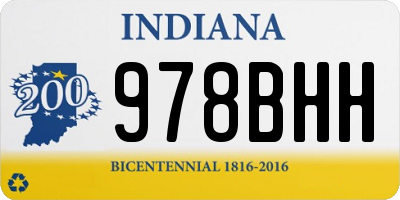 IN license plate 978BHH