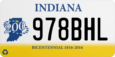 IN license plate 978BHL