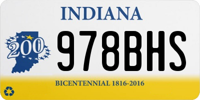 IN license plate 978BHS