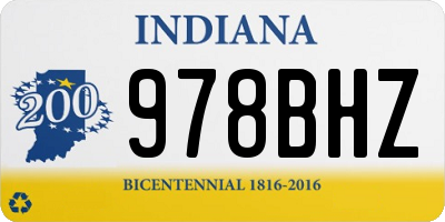 IN license plate 978BHZ