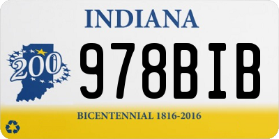 IN license plate 978BIB