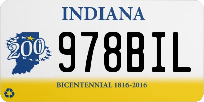 IN license plate 978BIL