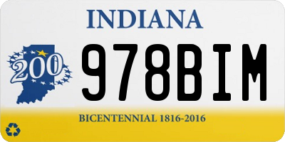 IN license plate 978BIM