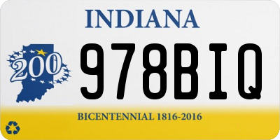 IN license plate 978BIQ