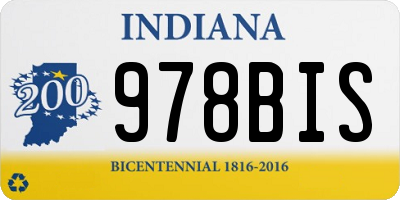 IN license plate 978BIS
