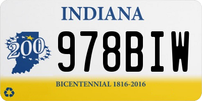 IN license plate 978BIW