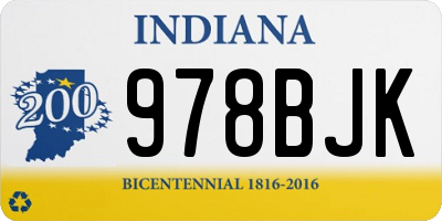 IN license plate 978BJK