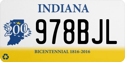 IN license plate 978BJL