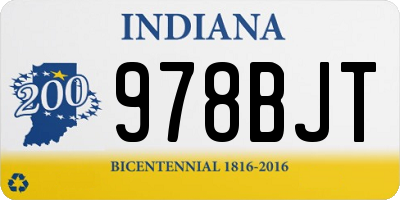 IN license plate 978BJT