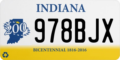 IN license plate 978BJX