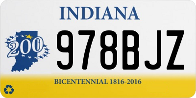 IN license plate 978BJZ