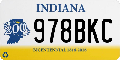 IN license plate 978BKC