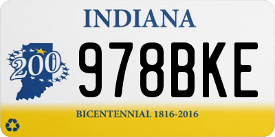 IN license plate 978BKE