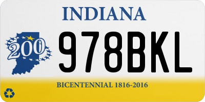 IN license plate 978BKL