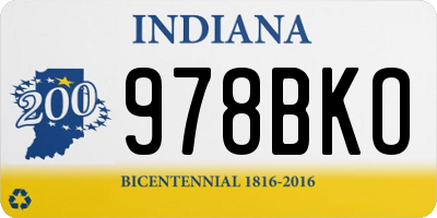 IN license plate 978BKO