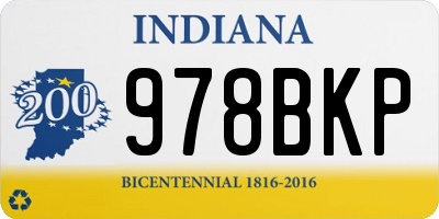 IN license plate 978BKP