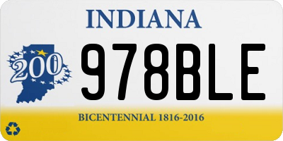 IN license plate 978BLE