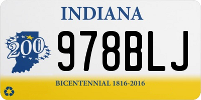 IN license plate 978BLJ