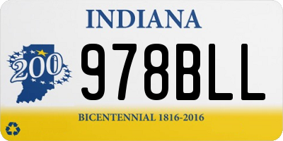 IN license plate 978BLL
