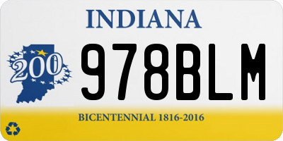 IN license plate 978BLM