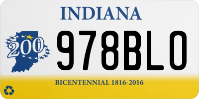 IN license plate 978BLO