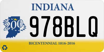 IN license plate 978BLQ