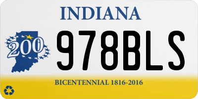 IN license plate 978BLS