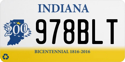 IN license plate 978BLT