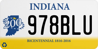 IN license plate 978BLU