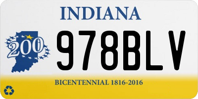 IN license plate 978BLV