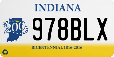 IN license plate 978BLX