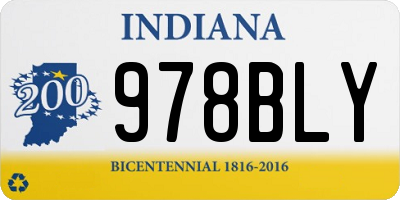 IN license plate 978BLY