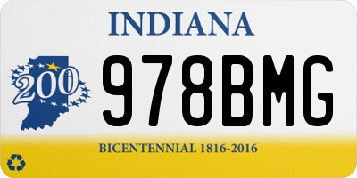 IN license plate 978BMG