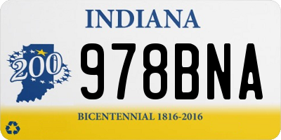 IN license plate 978BNA