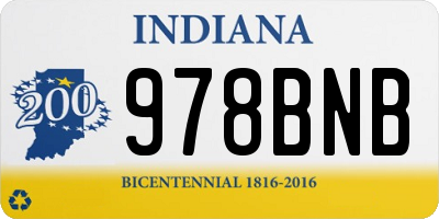 IN license plate 978BNB