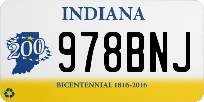 IN license plate 978BNJ