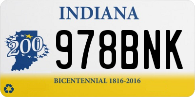 IN license plate 978BNK