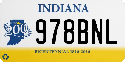 IN license plate 978BNL