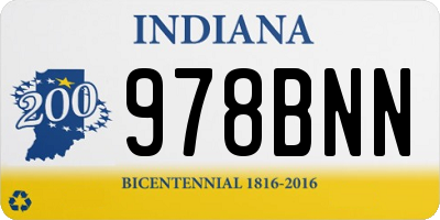 IN license plate 978BNN