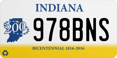 IN license plate 978BNS