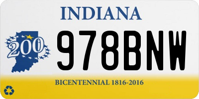 IN license plate 978BNW
