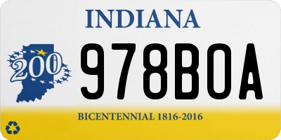 IN license plate 978BOA